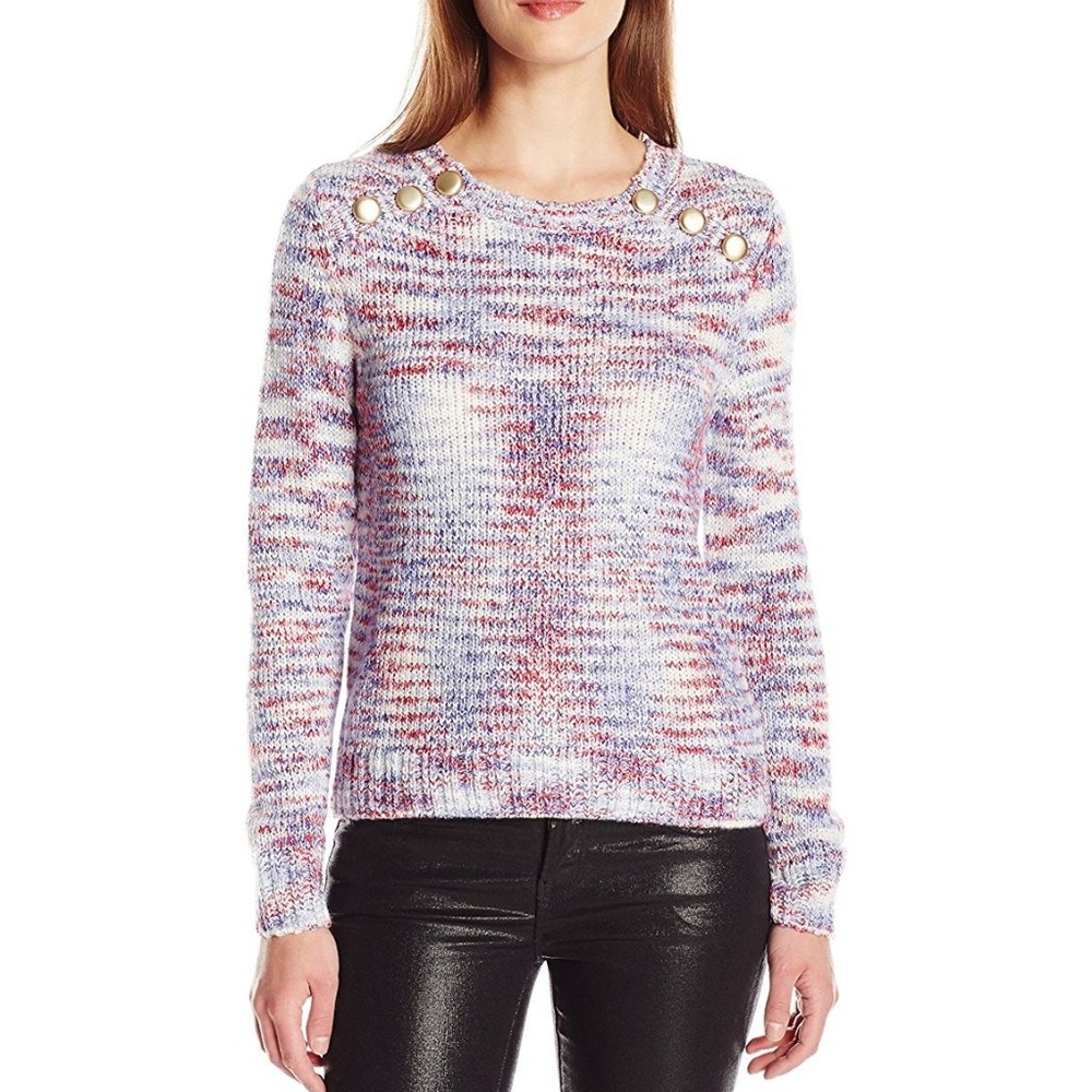 Kensie Space Dye Knit Yarn Pullover Sweater